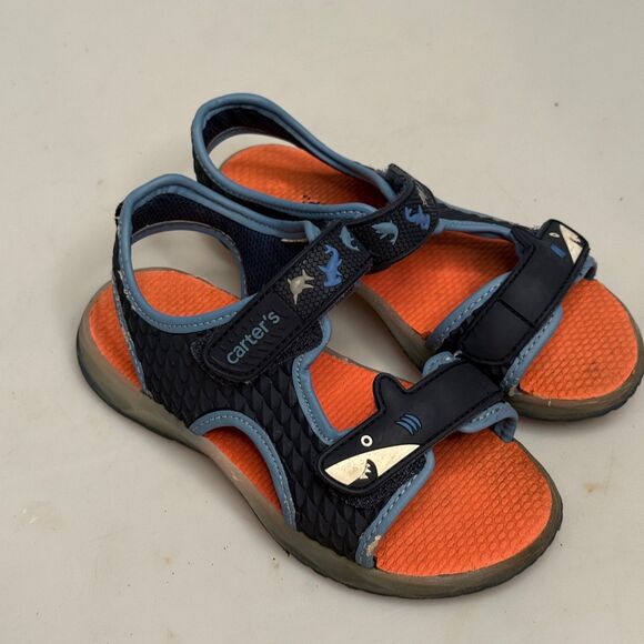 Carter’s Toddler Boys’ Shark Light-Up Sandals Size 12 Blue Summer Shoes - Picture 9 of 11